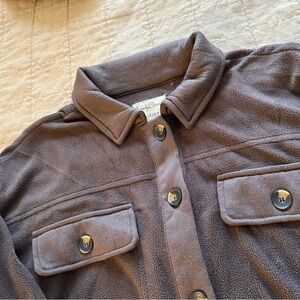 Brown Fleece Button-Up